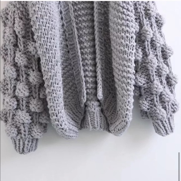 LAST ONE!!White Thick Knitted Long Sleeve Cardigan - Picture 12 of 16